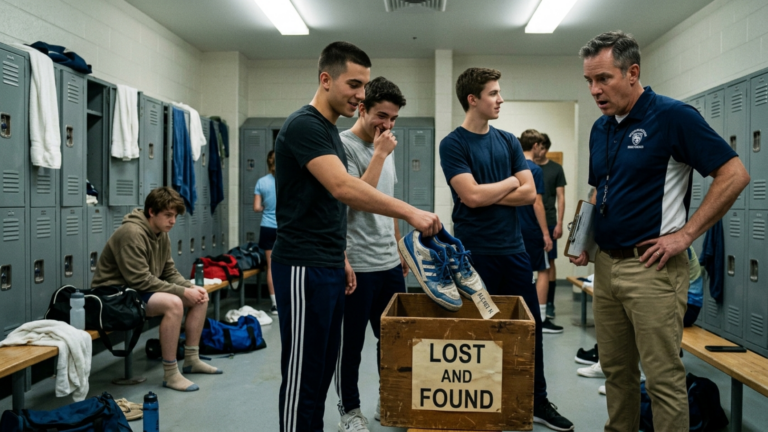 Die Beliebten Jungen Nahmen Dem Waisenjungen Sein Einziges Paar Sportschuhe Aus Der Umkleide Und Warfen Es In Die Fundsachenkiste — Doch Aus Der Innensohle Löste Sich Ein Name, Bei Dem Der Trainer Nicht Mehr Sprechen Konnte.