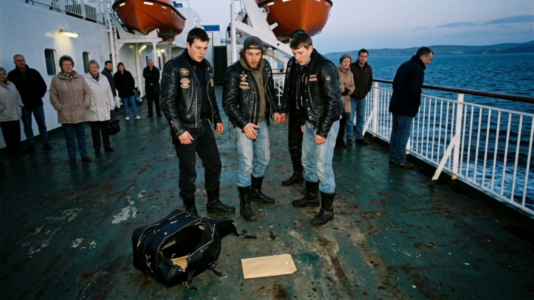 Nächster Teil – Die Jungen Biker Rissen Dem Alten Biker Auf Der Nordsee-Fähre Die Satteltasche Von Der Maschine Und Warfen Ihn Über Die Reling Ins Wasser — Doch Als Ein Versiegelter Umschlag Aus Der Tasche Fiel Wurde Das Ganze Deck Still