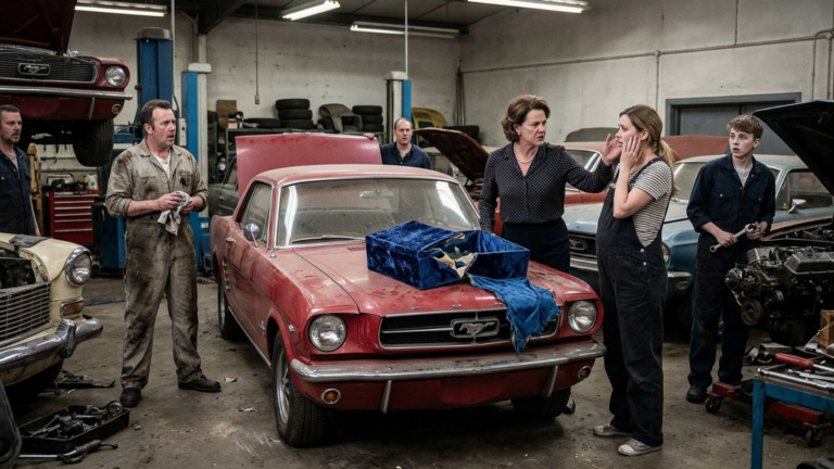 Nächster Teil – Die Schwiegermutter Ohrfeigte Ihre Schwangere Schwiegertochter Mitten In Einer Oldtimer-Werkstatt Und Zerschlug Danach Die Babyschatulle Auf Der Motorhaube, Weil Sie Nicht Würdig Sei, Ihr Ein Enkelkind Zu Schenken — Doch Als Der Samt Im Kasten Aufriss, Wurde Die Ganze Werkstatt Blass.
